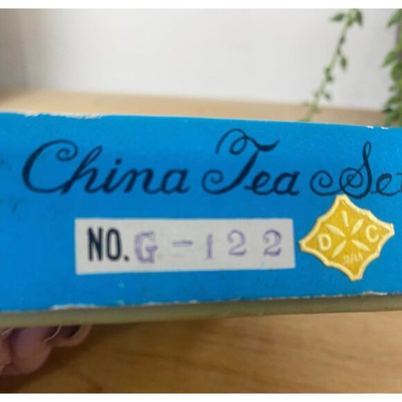 Vintage Toy China Tea Set With Floral Design & Original Box Made In Japan No. G- - Picture 5 of 5